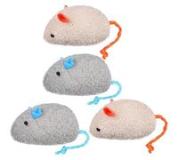 Abaodam 4pcs Plush Cat Mouse for Indoor Cats Interactive Chew Keeps Kittens Active and Happy Assorted Colour Soft Pet