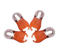 Abaodam 4pcs Ponytail Holder Clips Banana Comb Hair Clip Bendable Plastic Comfortable to Use Brown for Women DIY Charming Hair Style Occasions
