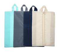 Abaodam 4pcs Portable Travel Shoe Bags Waterproof Shoe Storage Pouch Set Large Multipurpose Organizer for Outdoor and Home Use with Carry Handle (Grey, Beige, Navy Blue, Bright Blue)