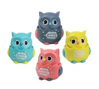 Abaodam 4pcs Press Driven Owl Cars for Cartoon Animal Design Educational Coasting Inertia Vehicles Safe Eco Friendly Early Learning for Parent Interaction