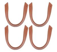 Abaodam 4pcs PU Leather Sign Hook Holder for Welcome Wall-Mounted Organizer | Brown Straps, Sturdy Secure Support, Minimalist Style for Event Planning, Anniversaries, Halloween