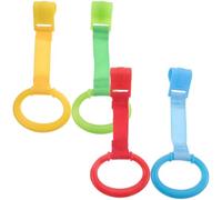 Abaodam 4pcs Pull Rings for Crib Hanging, Walking Assist Rings, Hand Pull for Nursery Cot, Walking Learning Tools for Standing Support and Arm Exercise