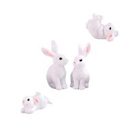 Abaodam 4Pcs Rabbit Adornments Resin Bunny Decor for Home Desktop Cute Vivid Rabbit Ornaments for Safe Lightweight Design for Micro Landscape and Garden Decoration