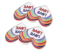 Abaodam 4pcs Rainbow Heart Brooches Handmade Enamel Pins with Love Design for Clothing Backpacks Hats Symbolic Pride Accessories for Women Novelty Lapel Badges