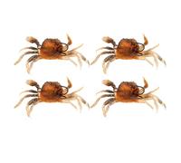 Abaodam 4pcs Realistic Crab Fishing Lures with Hooks, 3d Crab Shaped Soft Artificial Lures Made of Pvc and Metal, Resilient and Repeat Use Bait for Trout and Fish in Rivers and Lakes