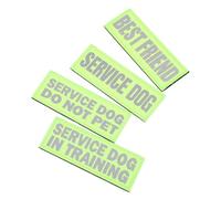 Abaodam 4pcs Reflective Portable Service Dog Patches with Hook and Loop Fastener, Wear-resistant Pet Harness Badge Set for Professional Service and Training Use