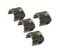 Abaodam 4PCS Resin Turtle Basking Platform Elevated Aquatic Turtle Dock with Naturalistic Rock Cave Shelter Safe Climbing Ledge for Reptiles Crabs Betta Fish Enhances Habitat and Calcium
