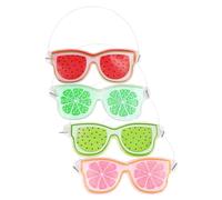 Abaodam 4pcs Reusable Cooling Gel Eye Mask Cold Compress for Eyes with PVC Material, Easy to Carry Fruit Pattern Ice Pack for Soothing Puffiness and Dark Circles at Home Or Traveling