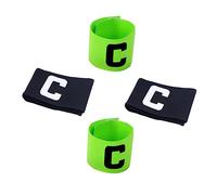 Abaodam 4Pcs Reusable Football Captain Armbands Lightweight Portable Arm Bands for Soccer Basketball Includes Black Fluorescent Green for Sports Enthusiasts