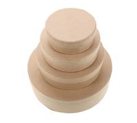 Abaodam 4pcs round Kraft Paper Gift Boxes with Lids Empty Paper Packaging Boxes for Crafting and Special Wedding Personalization Friendly and Great Presentation