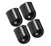Abaodam 4pcs round Toilet Brush Holder Set with Stylish Black Plastic Base, Maintains Cleanliness and Prevents Stains, for Homes and Hotels Bathroom Cleaning