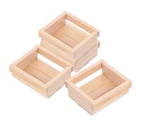 Abaodam 4pcs Scale Mini Fruit Baskets Wood Construction Elegant and Versatile Decorative Storage Boxes