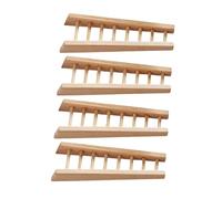 Abaodam 4pcs Scale Miniature Dollhouse Ladder Natural Wood Sturdy DIY Furniture for Houses Stylish Compact Staircase for Fairy Garden and Dollhouse Decor