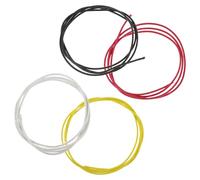 Abaodam 4pcs Silicone Braided Guitar Cables with Shielded Copper Core for Electric and Bass Guitars, Instrument Connection Wire Harness, 106cm Patch Cords in Black, White, Yellow, Red