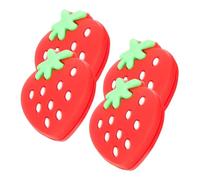 Abaodam 4pcs Silicone Tennis Racket Dampeners Portable Vibration Absorbers Soft Shock Dampers for Outdoor Sports Players Lightweight Durable Tennis Accessory with Strawberry Design