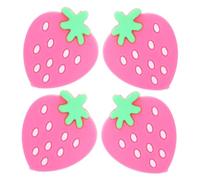 Abaodam 4Pcs Silicone Tennis Vibration Dampeners Portable Shock Absorbers for Racket String Control Lightweight Pink Strawberry Design
