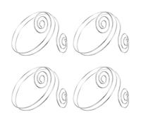 Abaodam 4pcs Silver Metal Spiral Punk Upper Arm Cuff Bracelets for Women - Adjustable Swirl Snake Armband Bangles, Decorative Statement Jewelry for Party Dresses and Boho Style