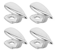 Abaodam 4Pcs Silver Plated Smooth Metal Vampire Fang Caps for Men and Women, Sharp Pointed Bottom Tooth Grill Jewelry, Urban Hip Hop Mouthpiece for Cosplay and Party