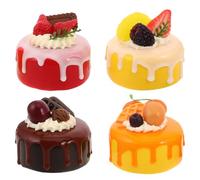 Abaodam 4pcs Simulated Cake Model Fake Cake Display Props Realistic Dessert Simulation Cupcake Model Mini Fake for Home Art Party Decorations