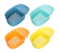 Abaodam 4pcs Sink Storage Holder Vegetable Basket in Blue, Large Capacity Pp Kitchen Draining Basket with Space-Saving Design for Organising Fruits and Vegetables