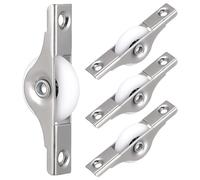 Abaodam 4pcs Sliding Door Roller Wheels for Wardrobe and Closet Doors with Smooth Sliding Function Silver Finish Suitable for Home and Store Use