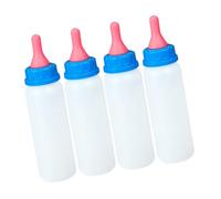 Abaodam 4pcs Small Animal Feeding Bottles Kitten and Lamb Nursing Kit Extended Nipple Calf Milk Bottle Pet Feeder Set for Reliable Hand Operated Feeding