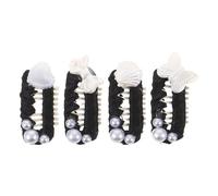 Abaodam 4pcs Small Butterfly Claw Clips for Pets Fake Pearl Beaded Decorative Hair Accessories for Long-haired Cats Dogs Lightweight Mini Claw Pins to Organize Stray Hair for Indoor