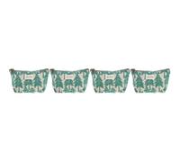 Abaodam 4pcs Small Delicate Cartoon Cosmetic Bag Made of Cotton and Linen with Convenient Quick Access and Classification Features, for Travel and Organizing Small Items