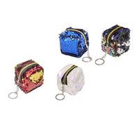 Abaodam 4Pcs Small Sequin Change Pouches Portable Coin Wallets for Boys Handheld Storage Packets with Capacity for Cash Cards Earphones Lightweight Compact Design for Travel School Work