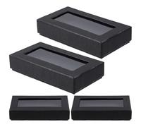 Abaodam 4pcs Snake Print Bow Tie Packaging Box with Clear Window Black Paper Bow Boxes for Men S Formal Events and Proposals Stylish and Protective Storage Case