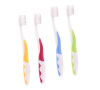 Abaodam 4Pcs Soft Bristle Toothbrush with Anti-Slip Handles for Training Oral Care Soft Hair Brushes in Green Blue Yellow Red Suitable for Ages Years