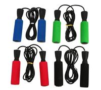Abaodam 4Pcs Sponge Handle Jump Ropes for Adults Colorful Skipping Ropes for Fitness Workouts Cardio Training School Supplies Compact Easy to Use Exercise Equipment