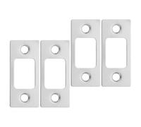 Abaodam 4pcs Stainless Steel Door Lock Latch Strike Plate for Interior and Exterior Doors with Easy Installation and Enhanced Security, Sturdy Silver Deadbolt Strike Plate Cover