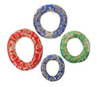 Abaodam 4Pcs Tibetan Singing Bowl Cushion Ring Design for Enhanced Sound Elegant Embroidery for Meditation and Yoga Various