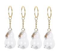 Abaodam 4pcs Transparent Pet Hair Keepsake Keychains Portable Memorial Souvenir Bag Charms for Dog Owners Secure Hair Storage for Cherished Memories and Daily Use