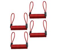 Abaodam 4Pcs Transparent Red Disc Brake Lock Reminder Cable Steel Wire Anti-Theft Bike Accessories Lightweight Retractable Security Rope for Bicycle Safety