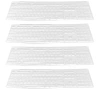 Abaodam 4pcs Transparent Silicone Keyboard Protective Skin Cover Compatible with Logitech Dustproof and Desktop Computer Keyboard Film Flexible Cover for Office and Home Use