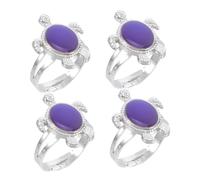Abaodam 4Pcs Turtle Shape Mood Rings Color Change Temperature Sensitive Unisex Fashion Accessory for Men Women Teens Reflecting Emotions and Personality