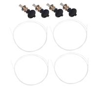 Abaodam 4pcs Ukulele Tuning Pegs Black with White Nylon Strings Stable Tuning Machines Compatible with Small Four-string Ukulele Guitar Parts Accessories Easy Installation and Design