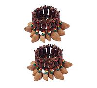 Abaodam 4pcs Unique Handbell Nut Shell Bracelet Tribal Style Bangle for Dance Wrist Bell Instrument Toys for African Gifts for Women