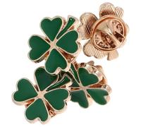 Abaodam 4pcs Vintage Four Leaf Clover Enamel Brooch Pins, Alloy Shamrock Lapel Pins for St Patricks Day, Unique Irish Party Accessories for Women and Men