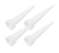 Abaodam 4pcs White Cone Caulking Nozzles Set Rubber Caulk Tips for Finishing Tools Suitable for 12mm Aluminium Tubes Versatile Application and Prolonged Glue Lifespan