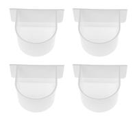 Abaodam 4pcs White Plastic Bird Feeding Bowls for Budgie and Pigeon Cage Portable and Easy to Install Small Bird Feeders Sturdy Half-circle Design