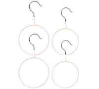 Abaodam 4pcs White round Scarf Hangers with Stainless Steel and Silicone Material, Smooth Surface Design to Maximize Closet Space for Belt and Scarf Organizing