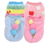 Abaodam 4pcs Winter Puppy Clothes Lovely Dog Outfit for Small Breeds Comfortable Windproof Pet Costumes for Parties Daily Wear Adorable Photo Props