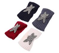 Abaodam 4pcs Women Headbands Knitting Hair Band Decor with Good Warmth and Stylish Fabric Design, for Winter and Spring Outdoor Activities, Easy to Carry in Handbag