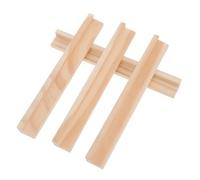 Abaodam 4pcs Wooden Domino Trays Alphabet Bases Multi-use Racks for Learning and DIY Crafts Smooth Edges Solid Wood Display Stands for Game Accessories