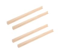 Abaodam 4pcs Wooden Domino Trays Single Row Unfinished Holders for Mahjong Domino Games Board Game Accessories Space Saving Educational Tool