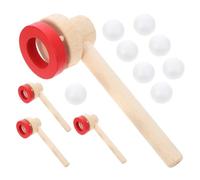 Abaodam 4pcs Wooden Floating Blow Pipe Balls Game for Kids and Adults Balance Blowing Toy Set 8 Extra Balls for Sensory Training and Fun Party Activities