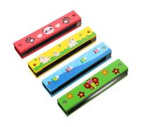 Abaodam 4pcs Wooden Harmonica Set Creative Music for Early Education for Kindergarten and Elementary School Encourages Independent Play and Musical Talent Development